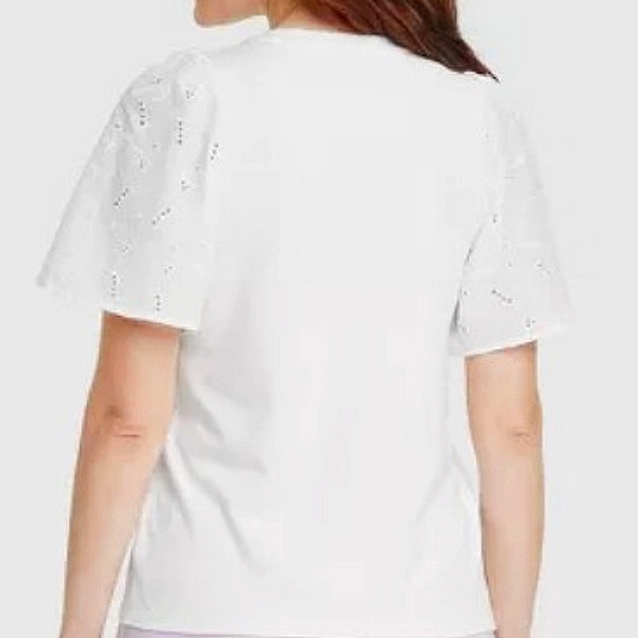 A NEW DAY - KTW Puff Elbow Sleeve T-Shirt (White) - Picture 2 of 3